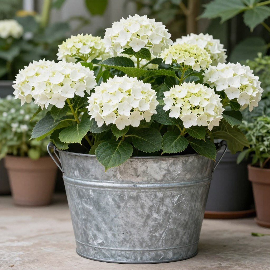 galvanized metal planter bucket