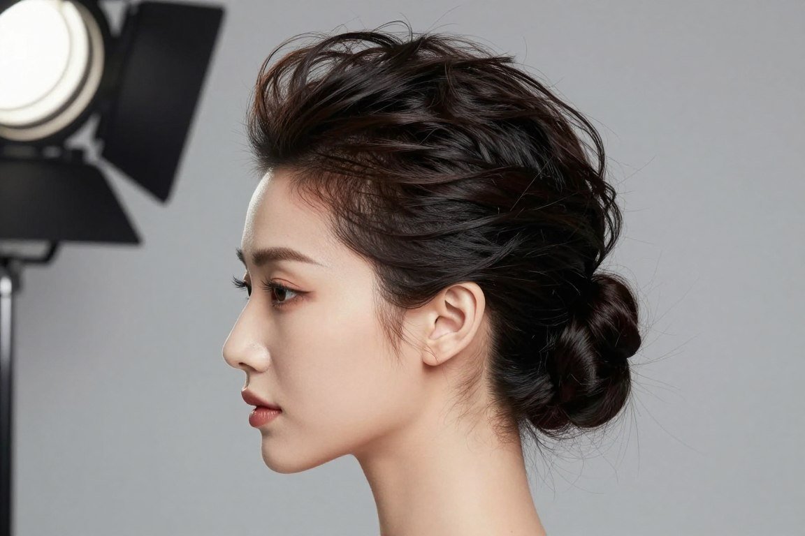 high crown updo showing volume and height for thin hair formal styling