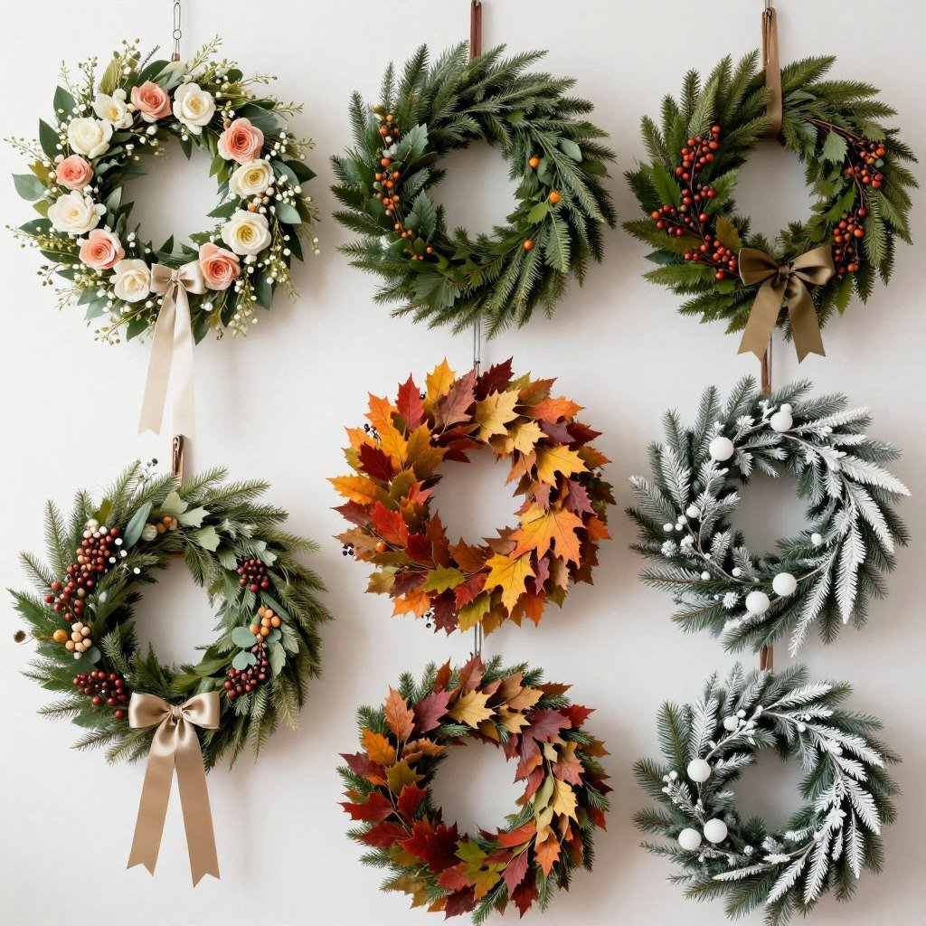 holiday wreath collection for seasonal bedroom door rotation