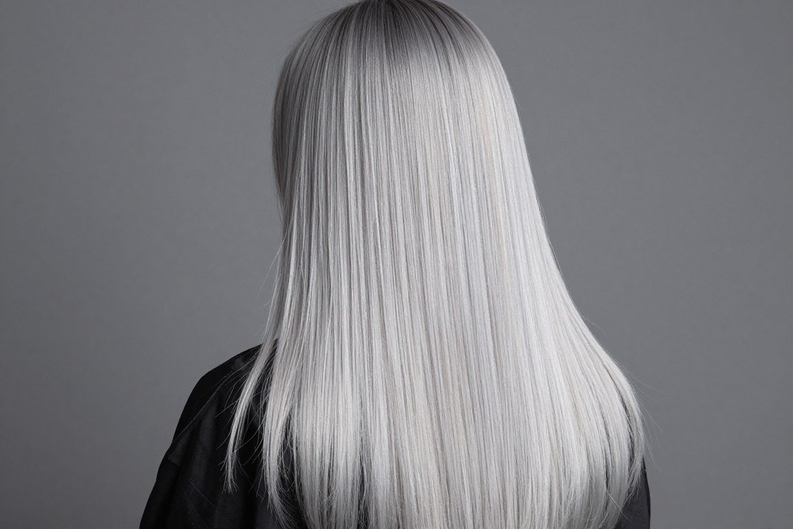icy platinum ash blonde balayage on long hair