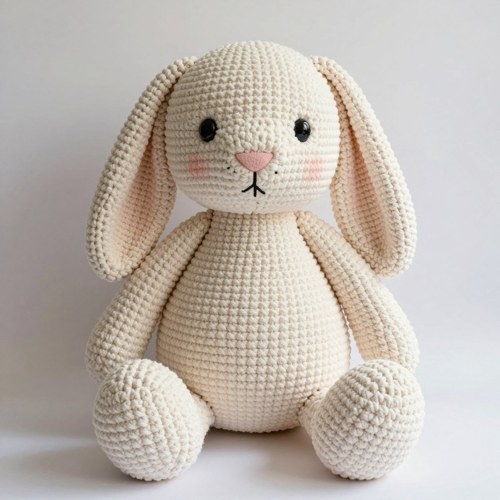 large crochet bunny made with bulky yarn