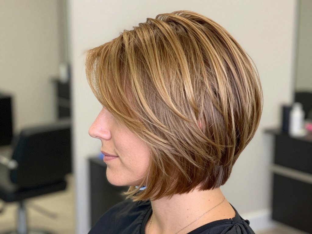 layered pixie bob with side volume for long face