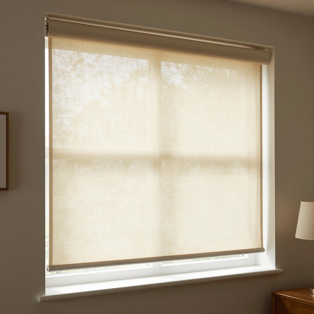 light-filtering roller shade diffusing light