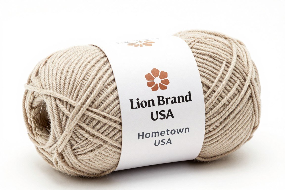 lion brand yarn in neutral tone