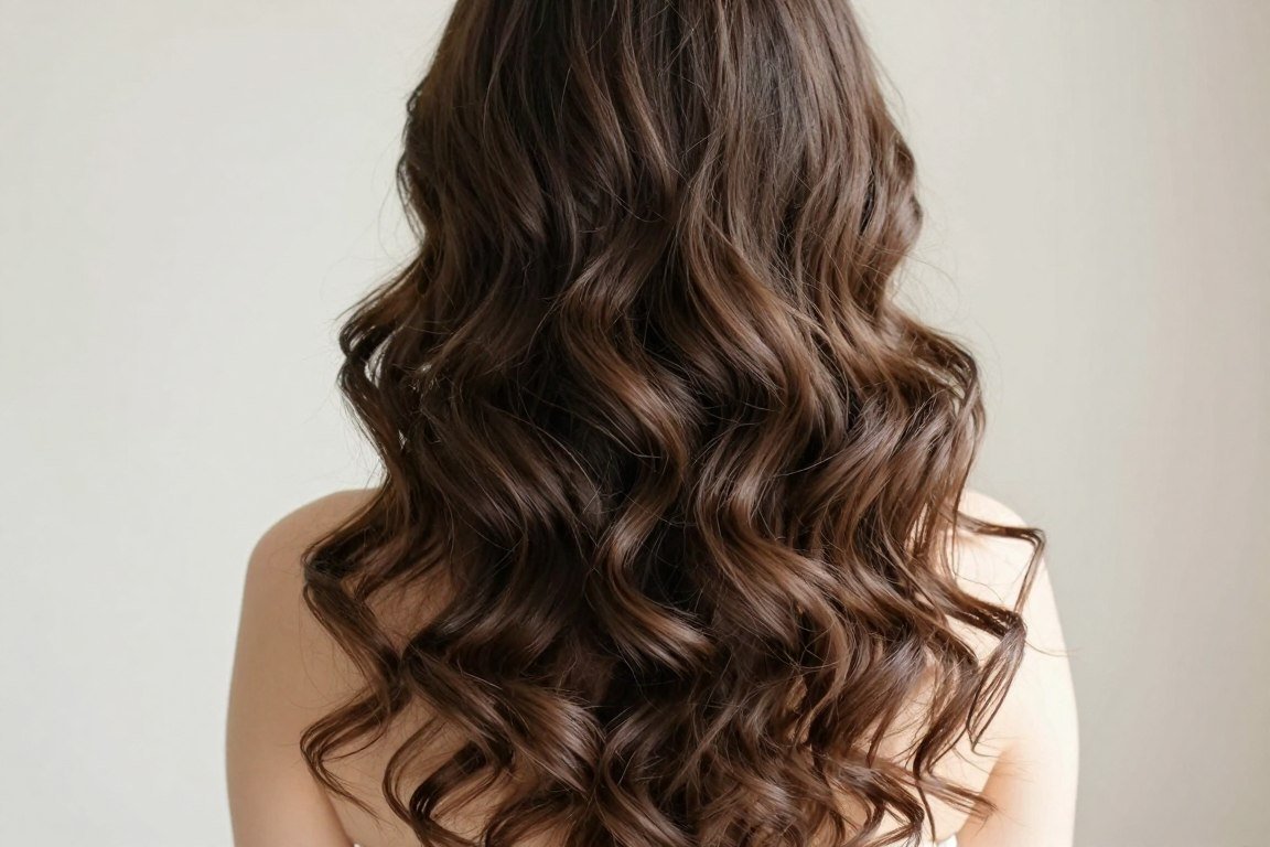long thin hair styled in soft romantic curls