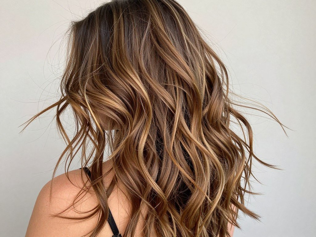 long thin hair styled in textured beach waves