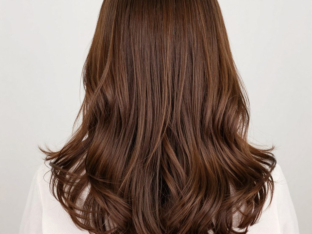 long thin hair with layered waves creating volume