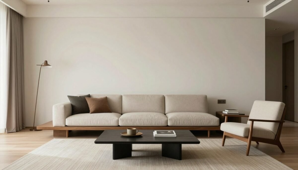 low-profile sofa in small sitting room creating spacious feel