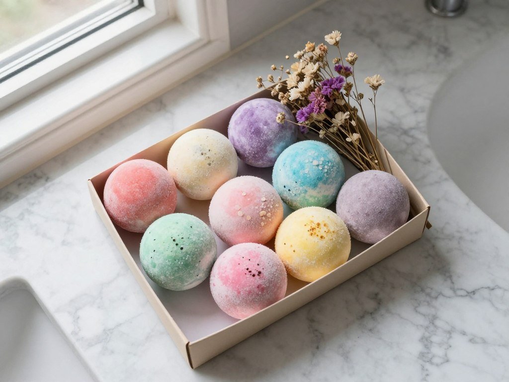 luxury bath bombs set colorful fizzing relaxation soak