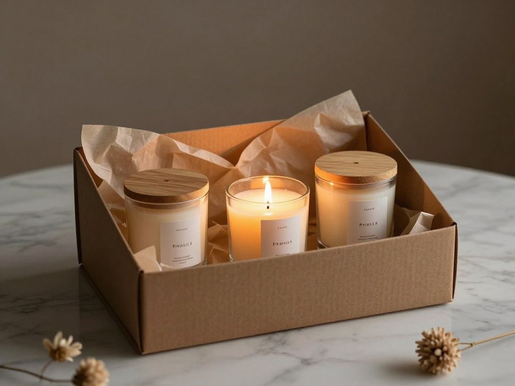 luxury candle set three jars different scents gift box
