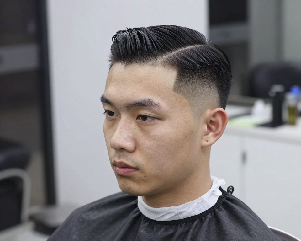 mid fade slick back haircut showcase