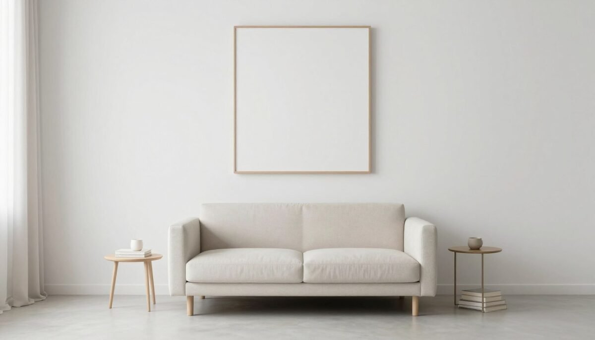 minimalist small living room with few accessories