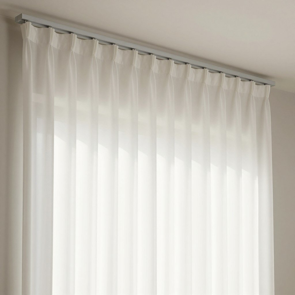 modern ripple fold drapery on track