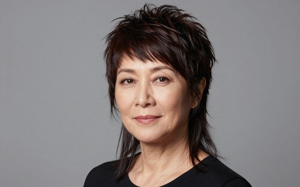 modern shaggy mullet haircut for women over 50