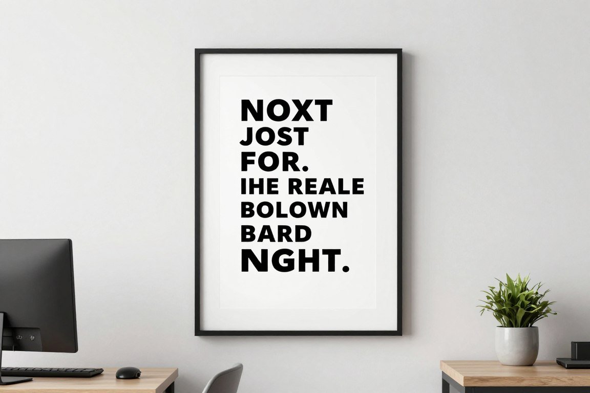 motivational quote print on cubicle wall