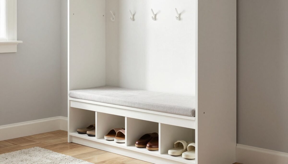 multi-functional hallway furniture combining storage and seating