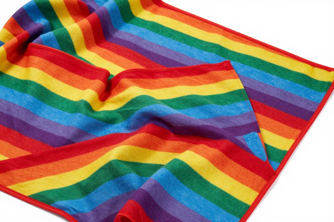 multicolor rainbow stripe blanket
