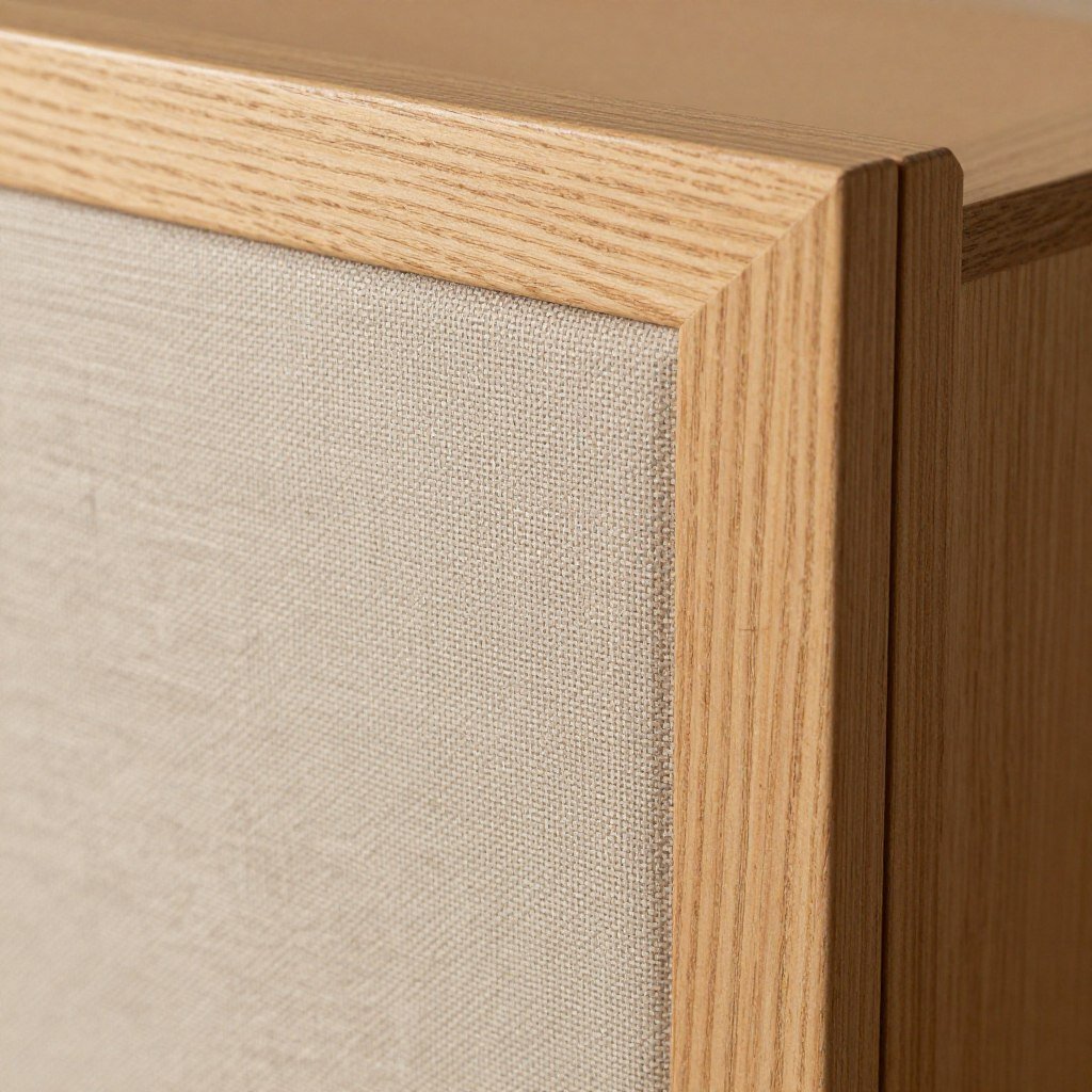 natural material privacy panels showing wood and fabric textures