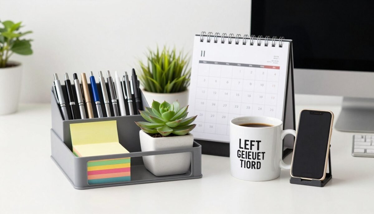 office gift basket with desk accessories