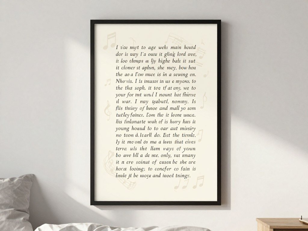 personalized song lyrics print favorite music framed art