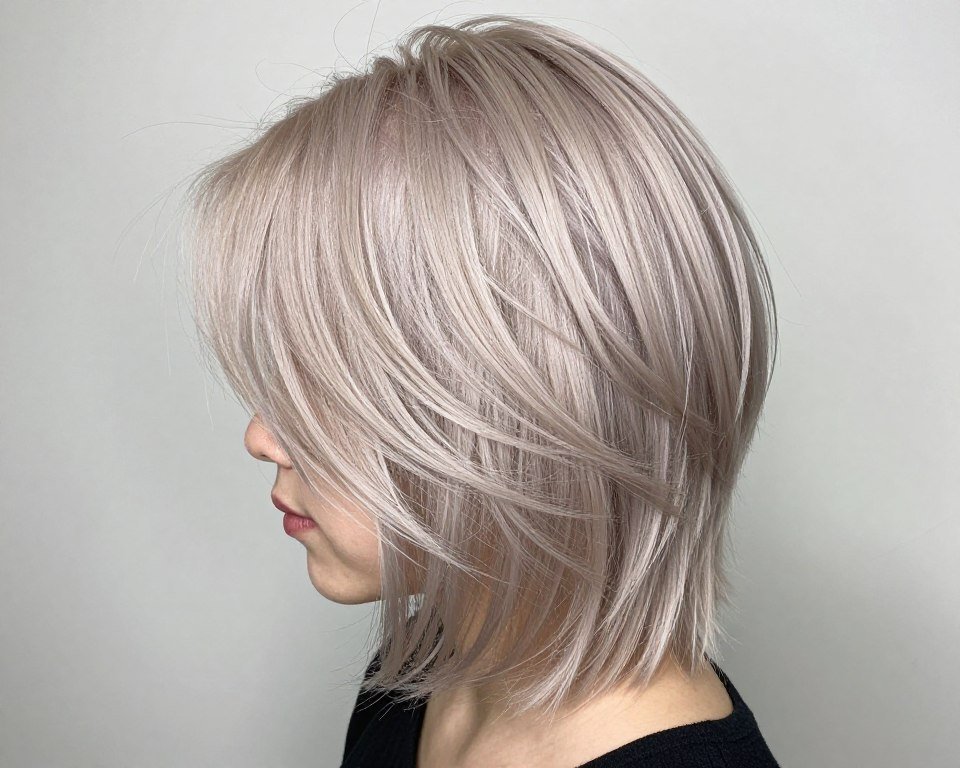 piece-y layered haircut showing separation in thin fine hair