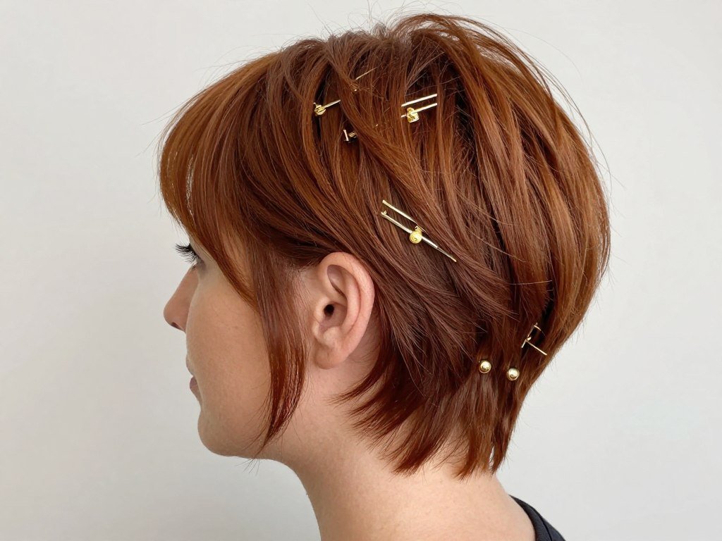 pinned-back pixie wedding hairstyle