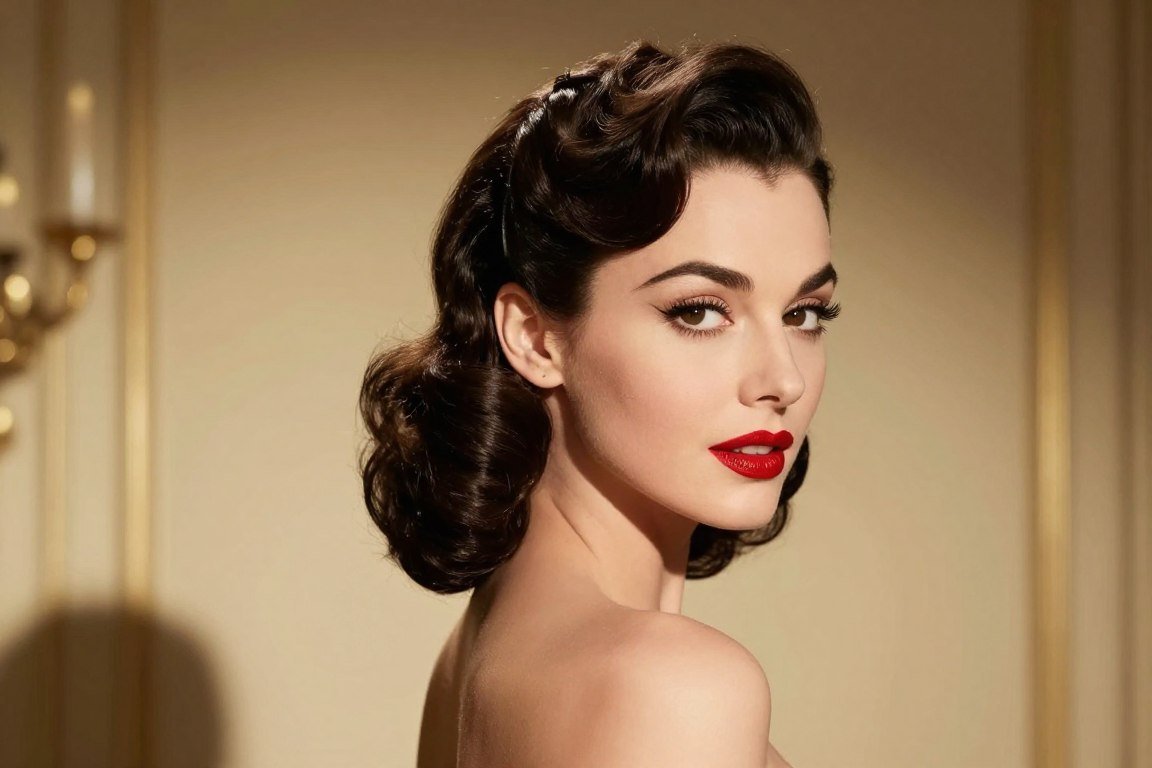 pinned-back waves wedding guest style