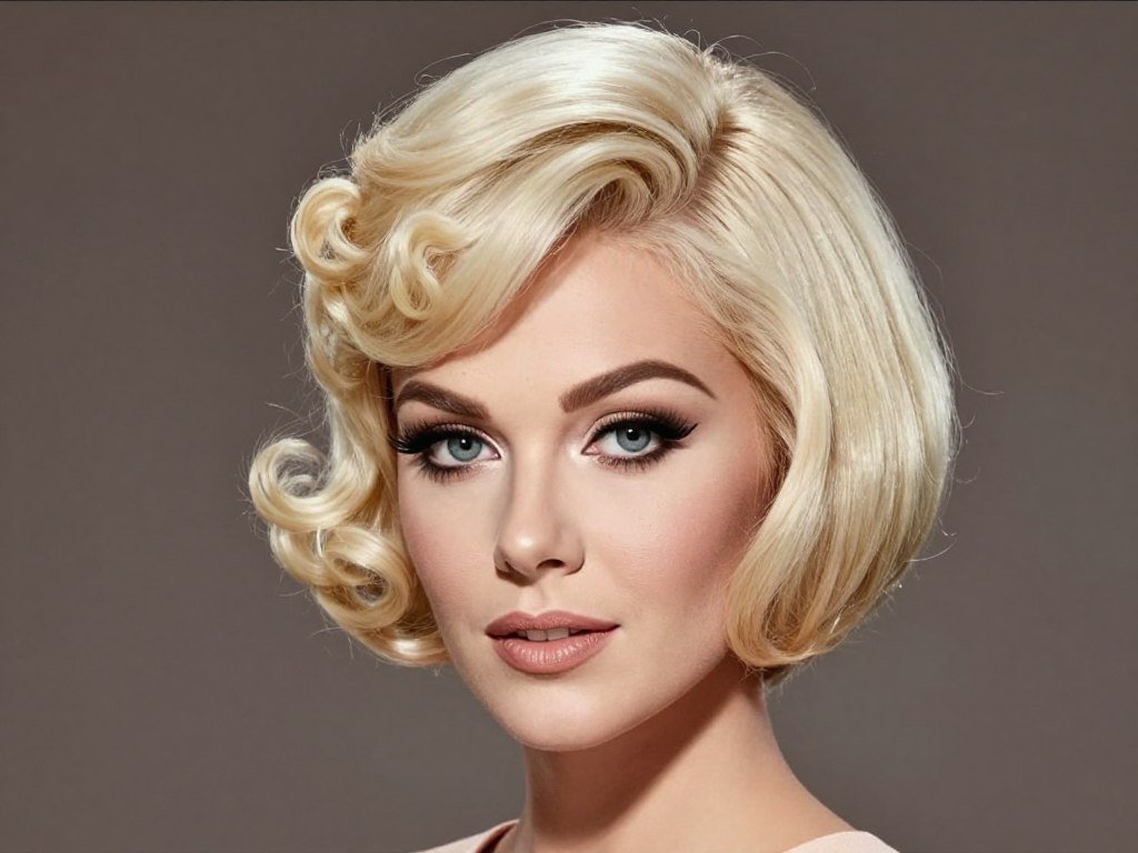 pixie bob with flipped out ends for heart-shaped face