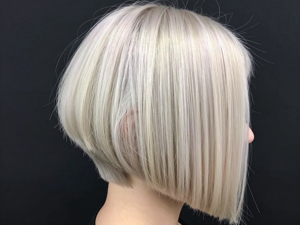 platinum blonde pixie bob with dark roots shadow