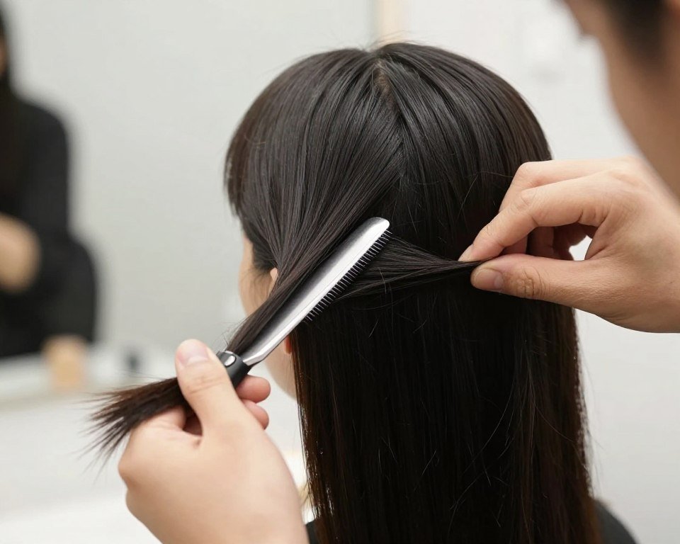 professional styling technique for long slick back