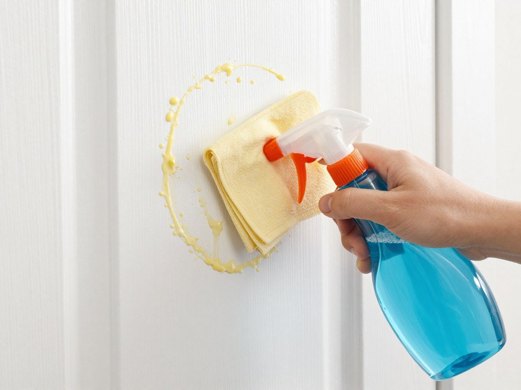 removing adhesive residue from bedroom door safely