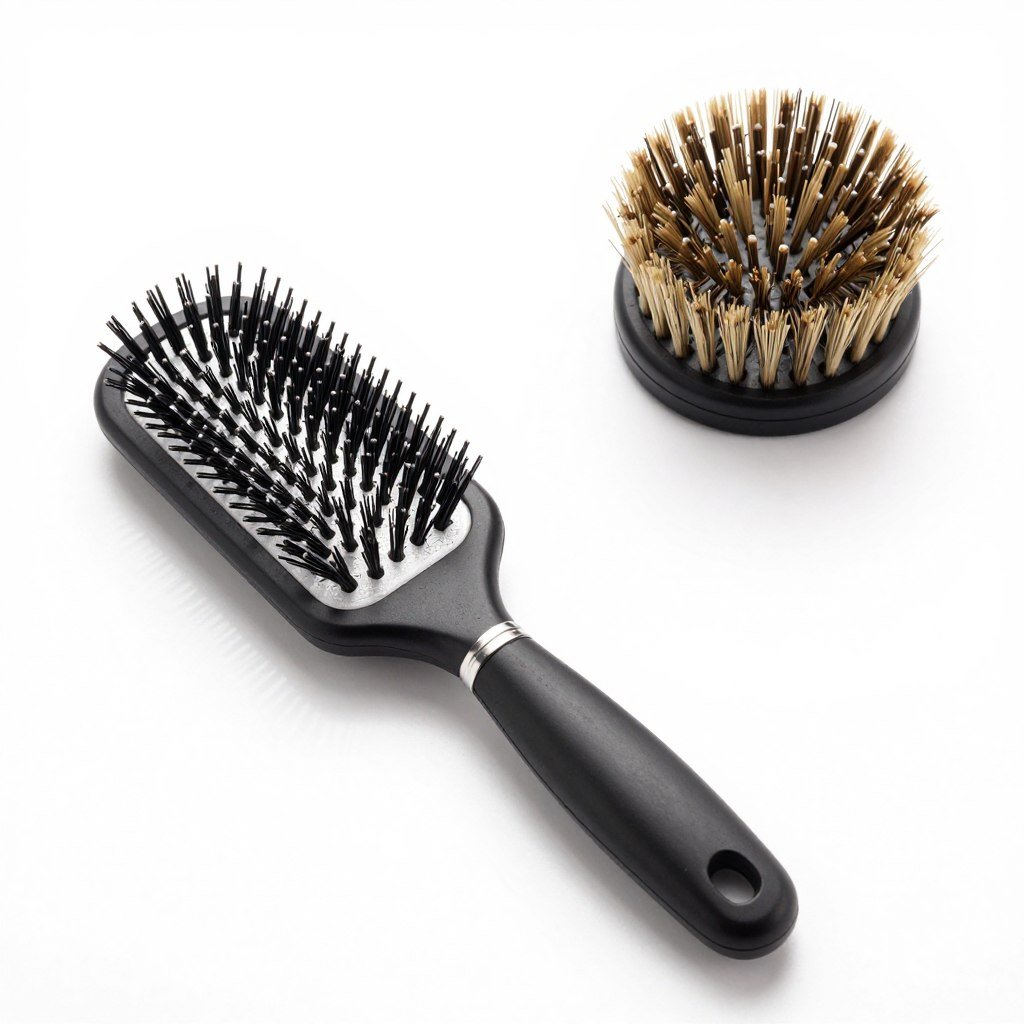 round brush for blow-drying lob creating volume