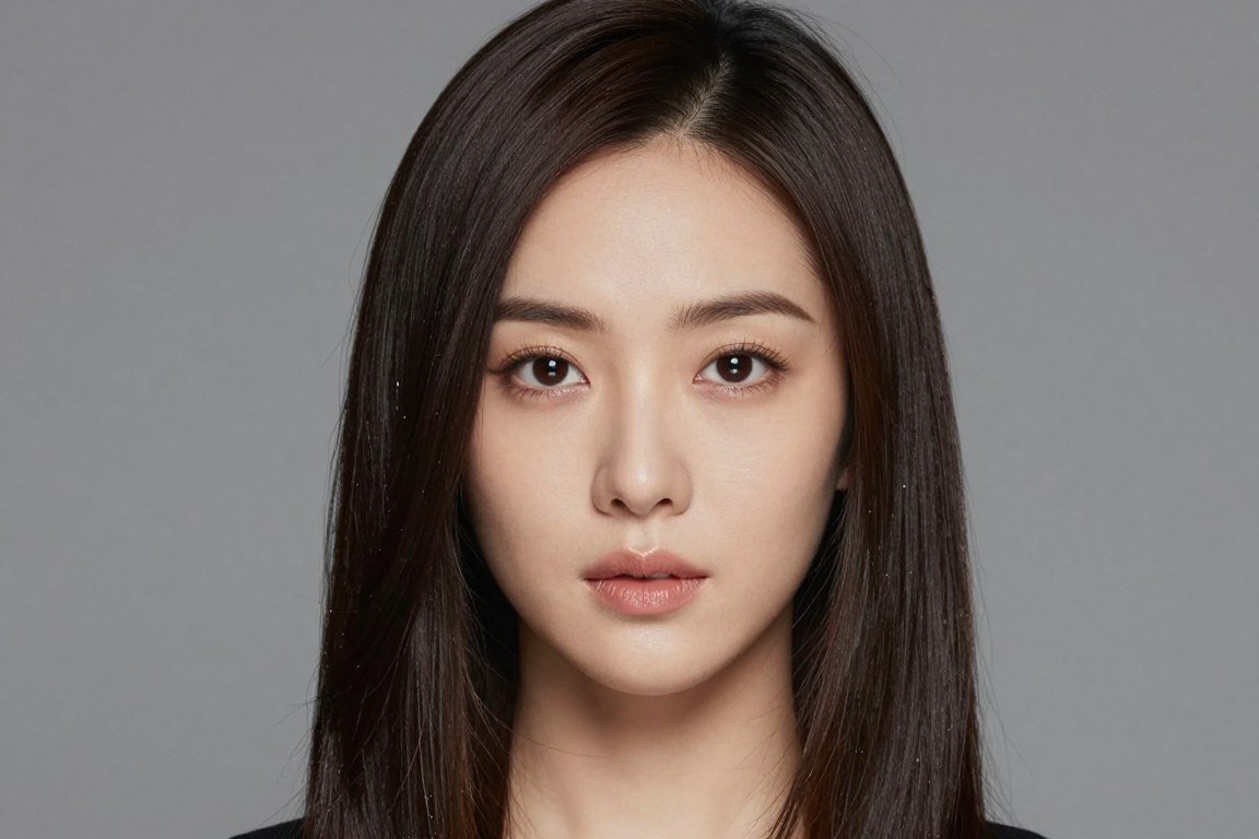 round face with flattering long lob and deep side part