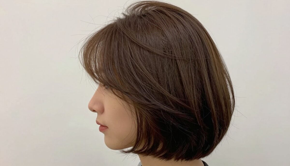 rounded lob with curved silhouette creating softness