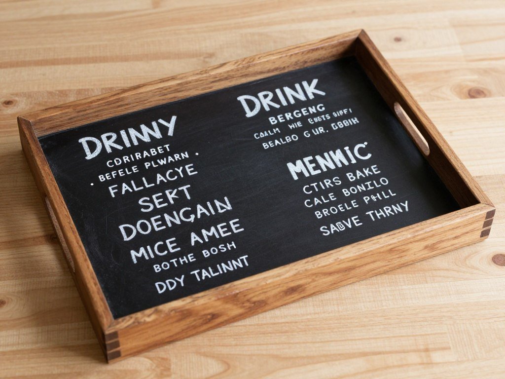 serving tray painted with chalkboard paint