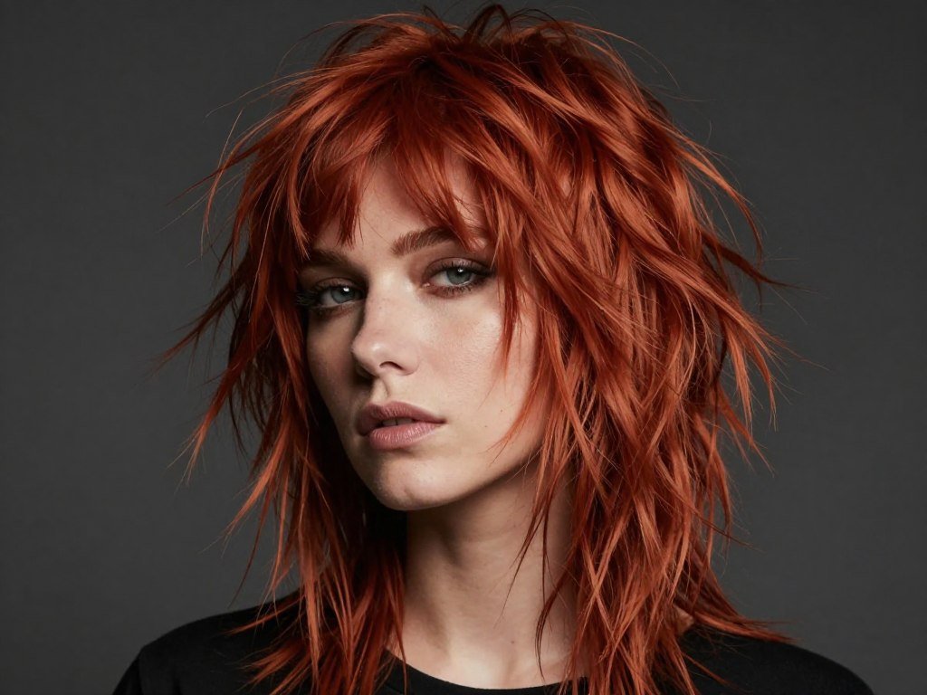 shaggy midi length haircut for fine hair texture