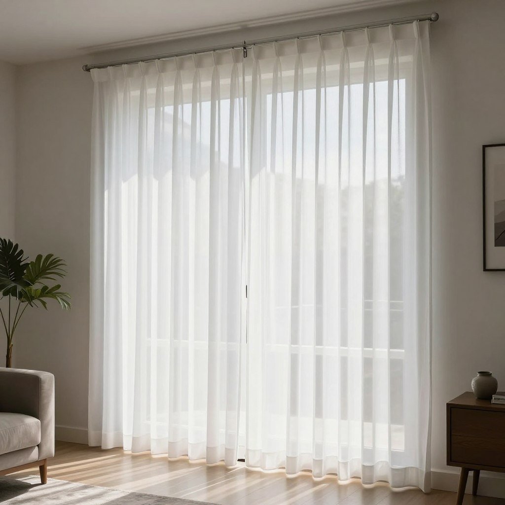 sheer panel track fabric filtering light