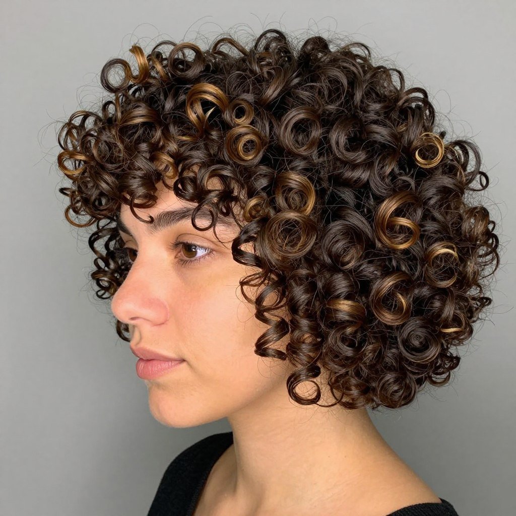 short curly crop haircut for thin curly hair volume