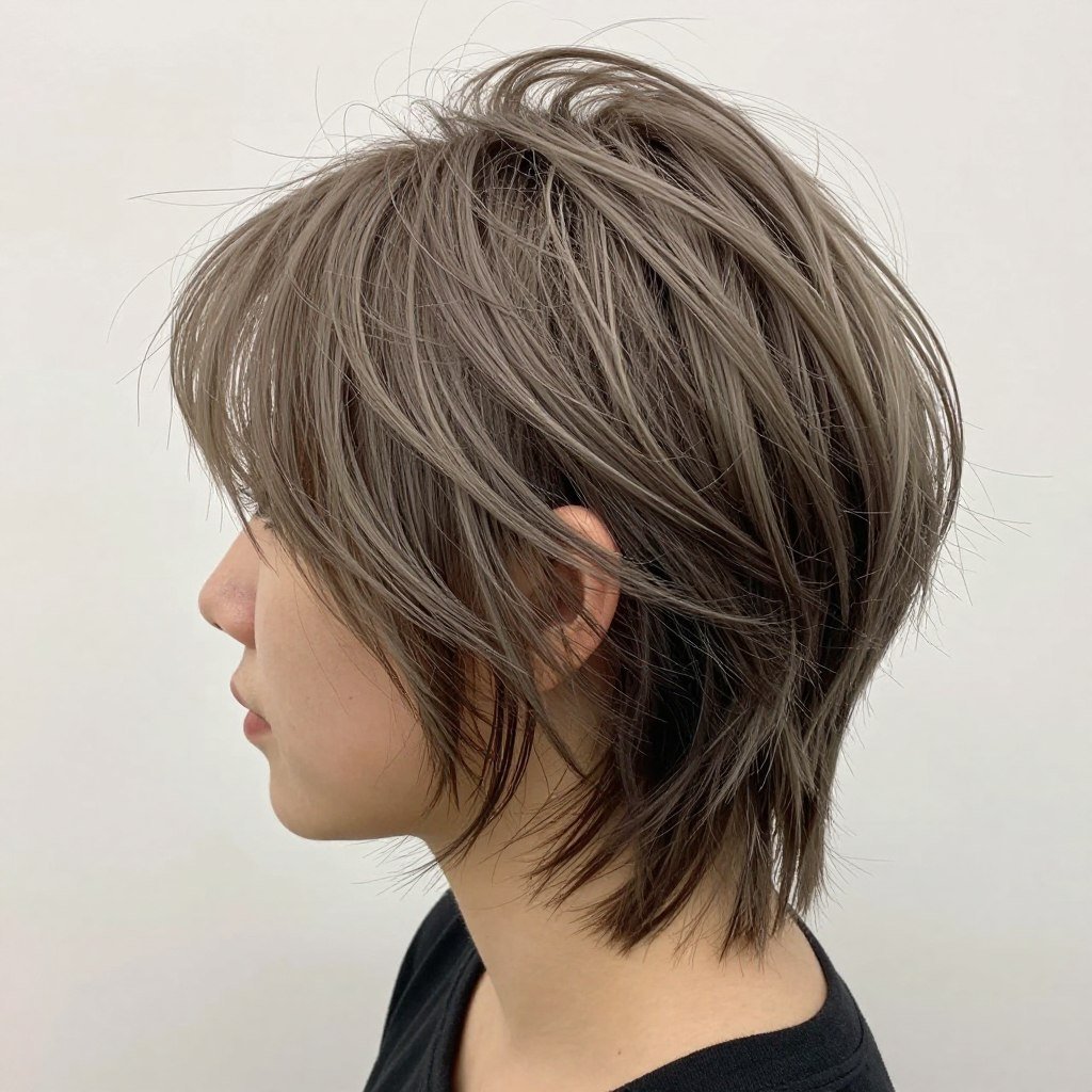 short shag with ash blonde highlights