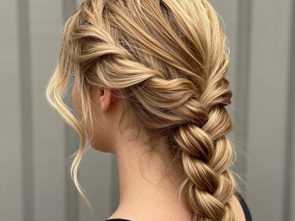 side braid with loose strands for wedding