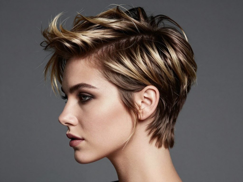 side-swept pixie bob haircut with volume on one side