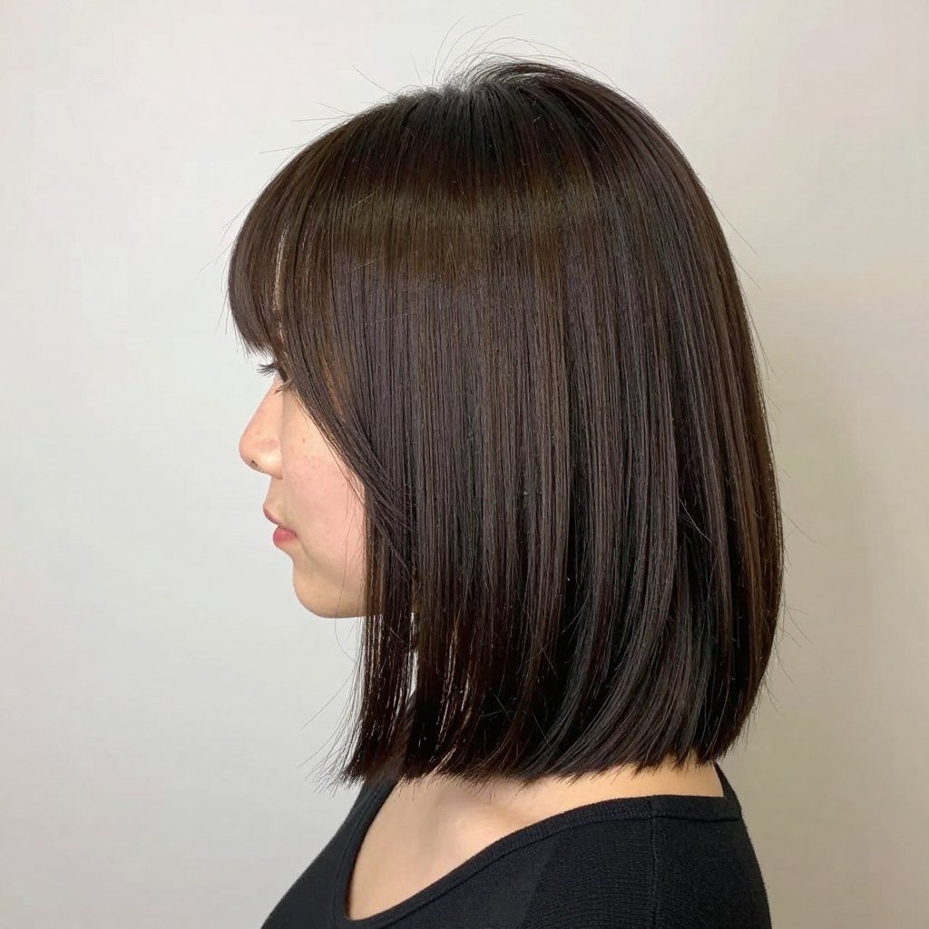 side view of blunt lob showing clean straight line