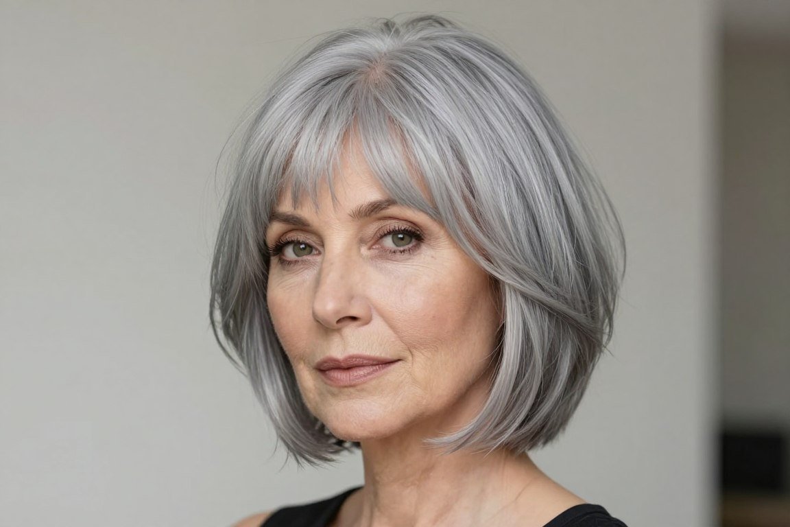 silver gray shag with choppy textured layers