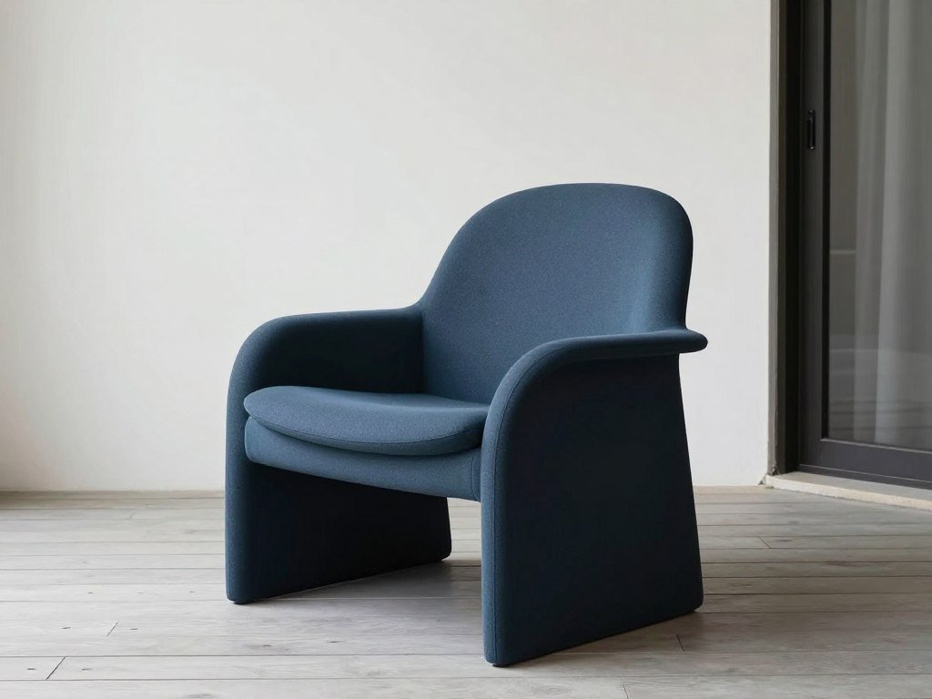 single modern accent chair as focal point on small front porch