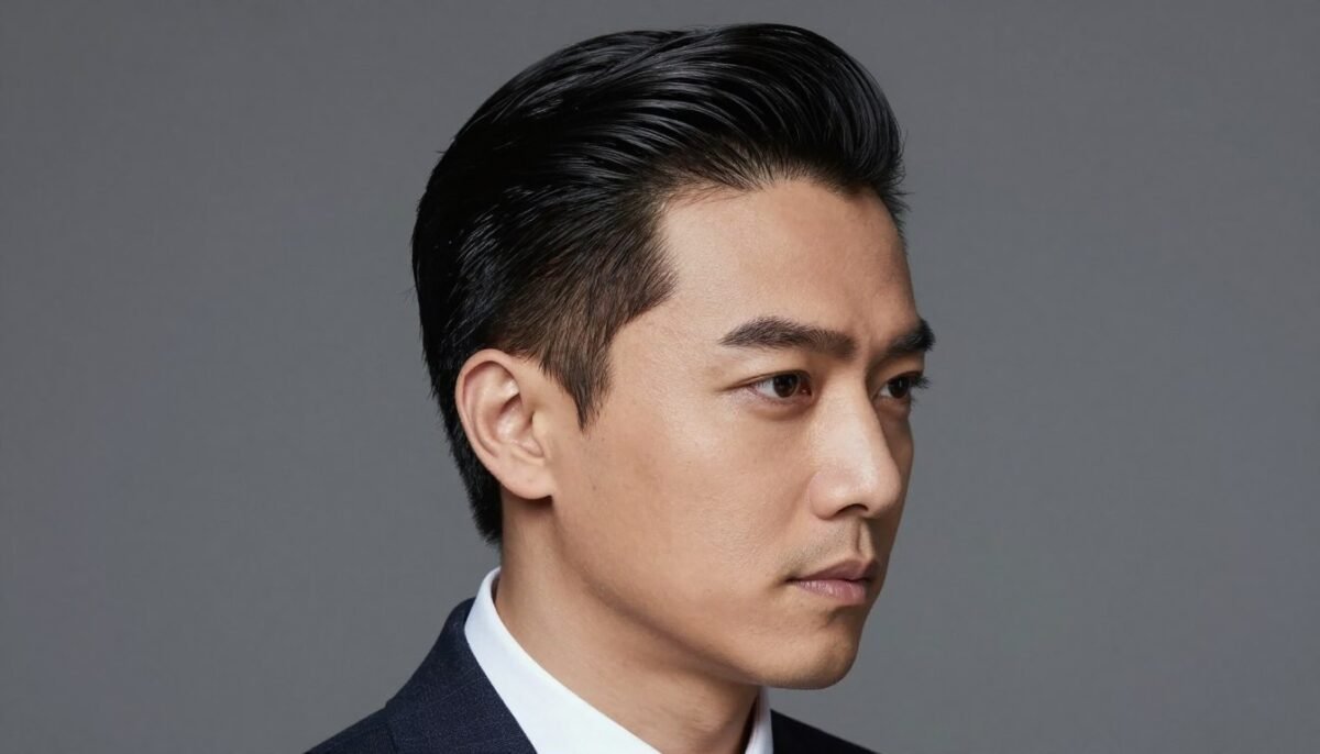 slick back hairstyle with side part professional view slick back hairstyle with side part professional view