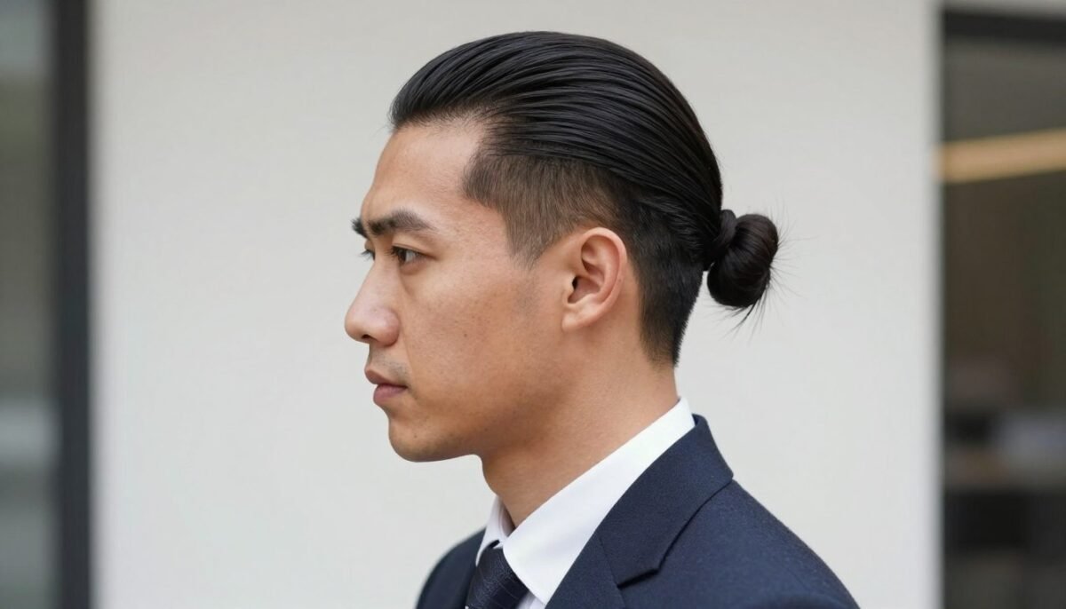 slick back man bun professional styling slick back man bun professional styling