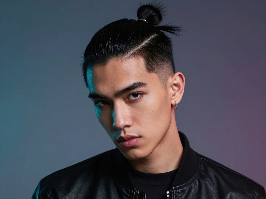 slick back top knot contemporary style