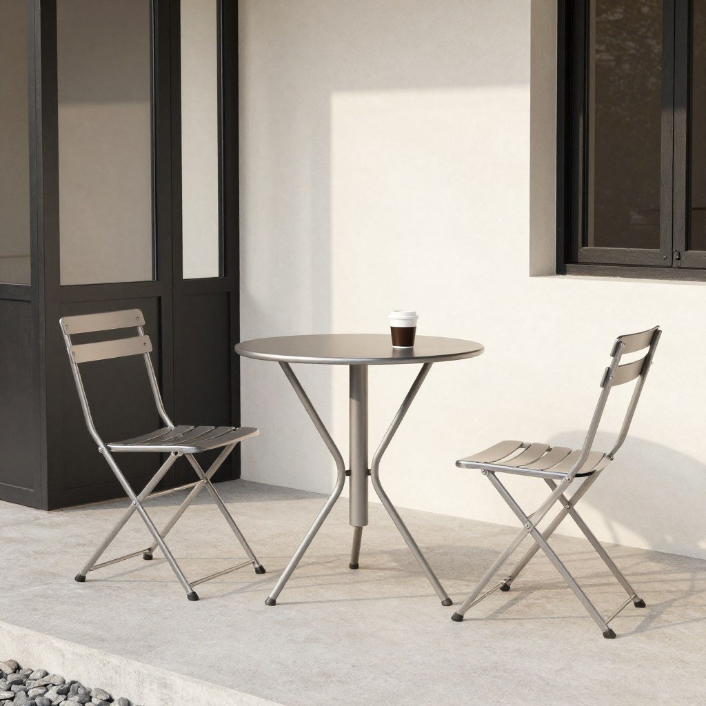 small bistro table and chairs set on front porch perfect for morning coffee