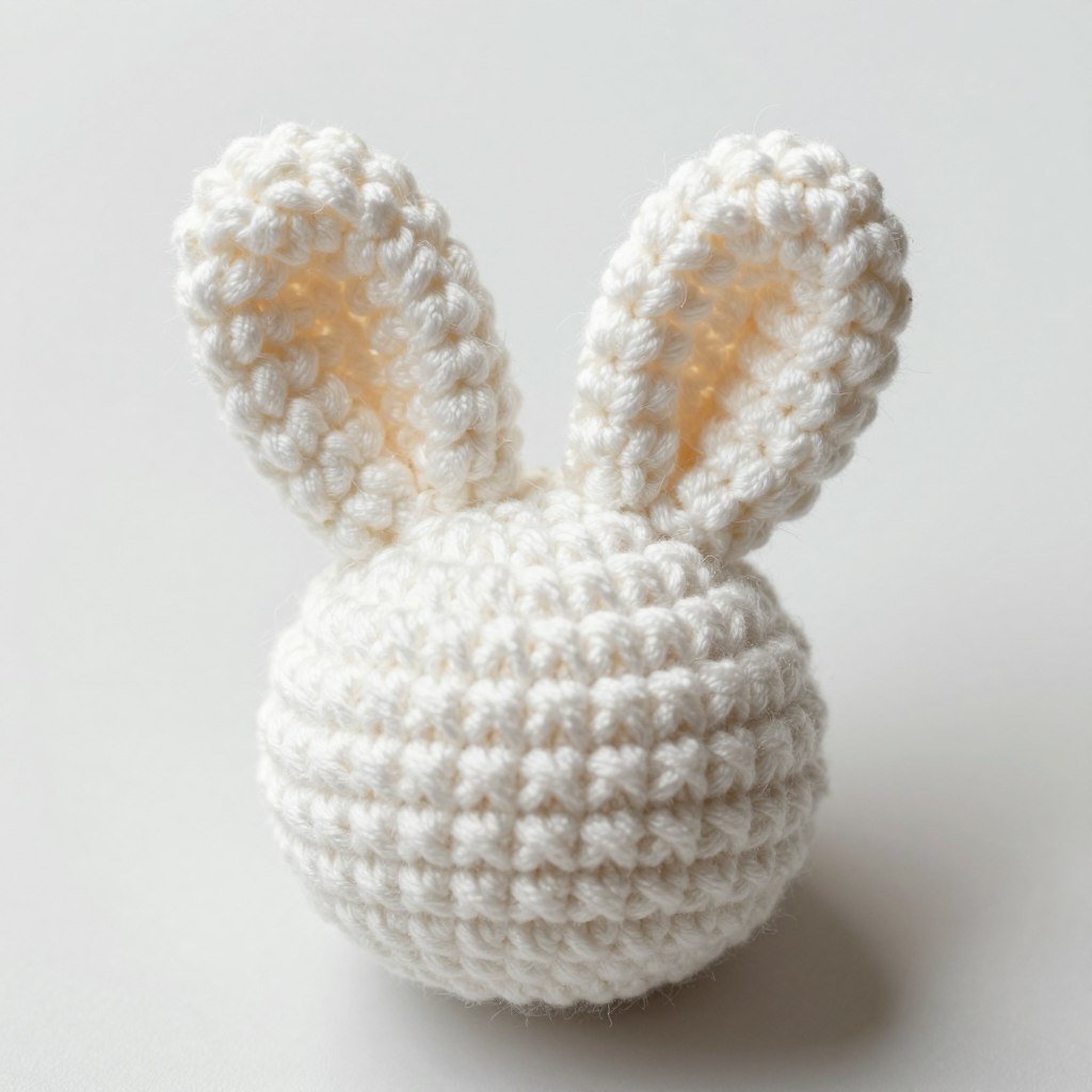 small fluffy crochet bunny tail