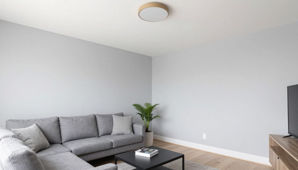 small sitting room with light ceiling creating height